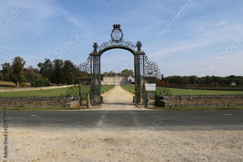 Chateau de Montgeoffroy, castle, chateau, france, architecture, old, building, stone, history, ancient, landmark, historic, fence, gate photo