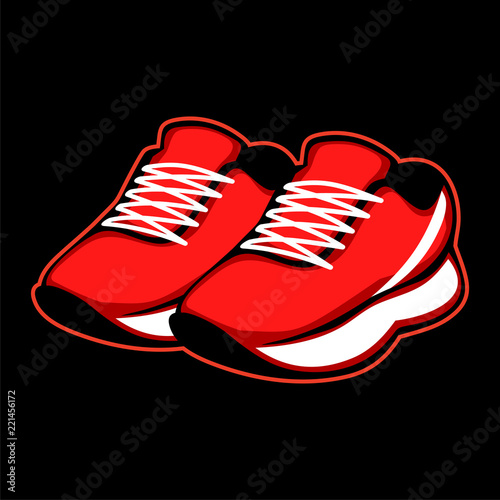 Sports footwear, athletic shoes, sneakers. Vector illustration.