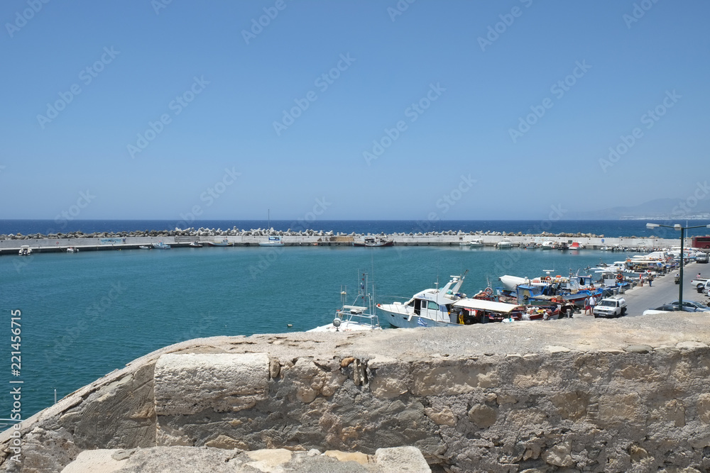 The view on the sea from Kales venetian fortress, Ierapetra, Crete, Greece