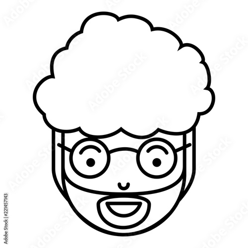 young man head with beard and glasses