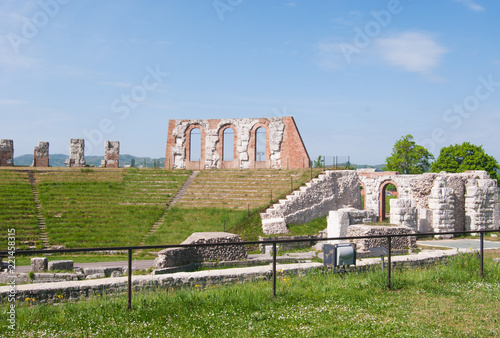 Part of tribune of Roman theater of the first century BC in Gubbio photo