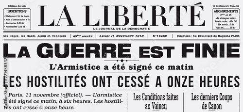 Centenaire 14-18 - Journal Armistice