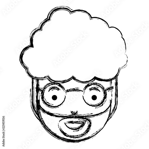 young man head with beard and glasses