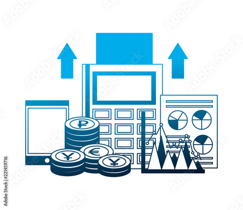 foreign exchange dataphone smartphone currency chart document
