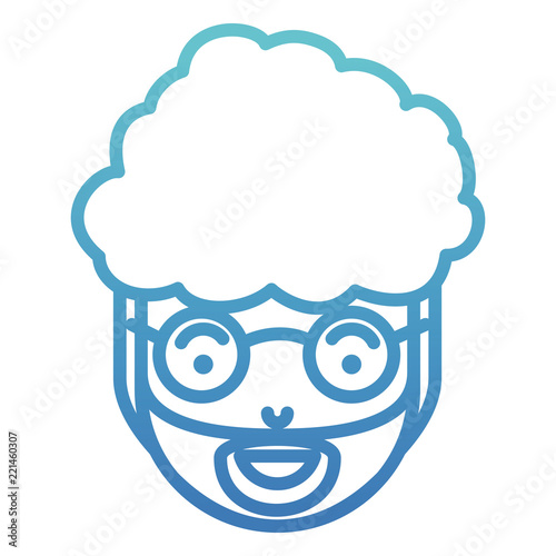 young man head with beard and glasses