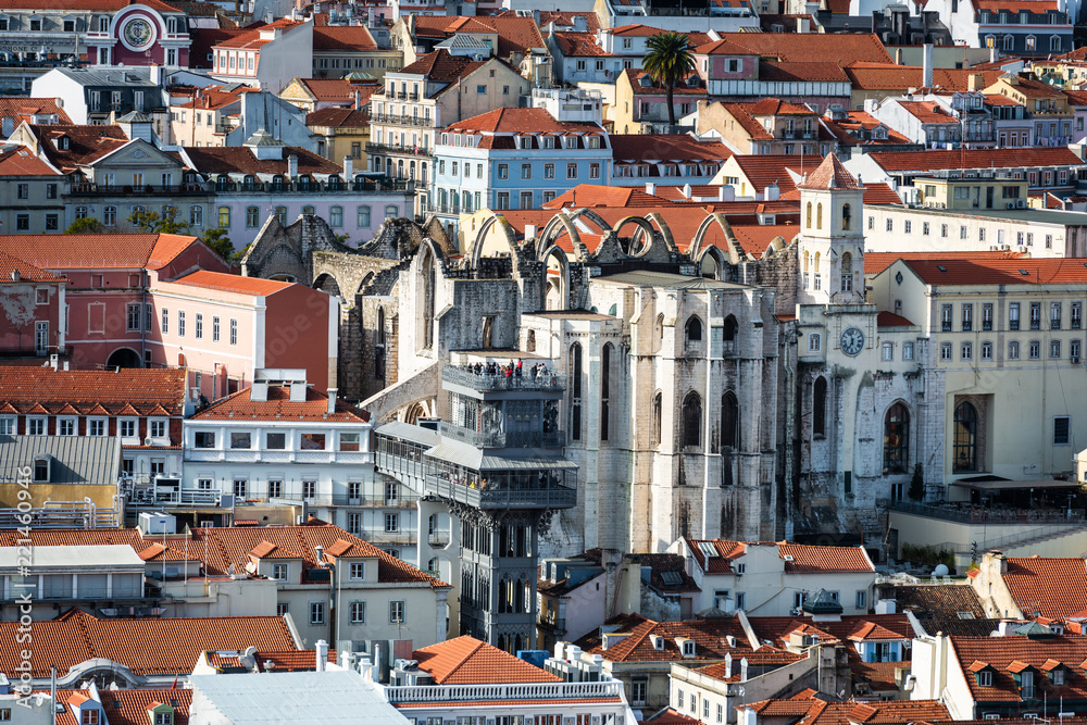 Rooftops of Baixa in Lisbon