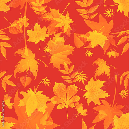 seamless pattern of autumn leaves