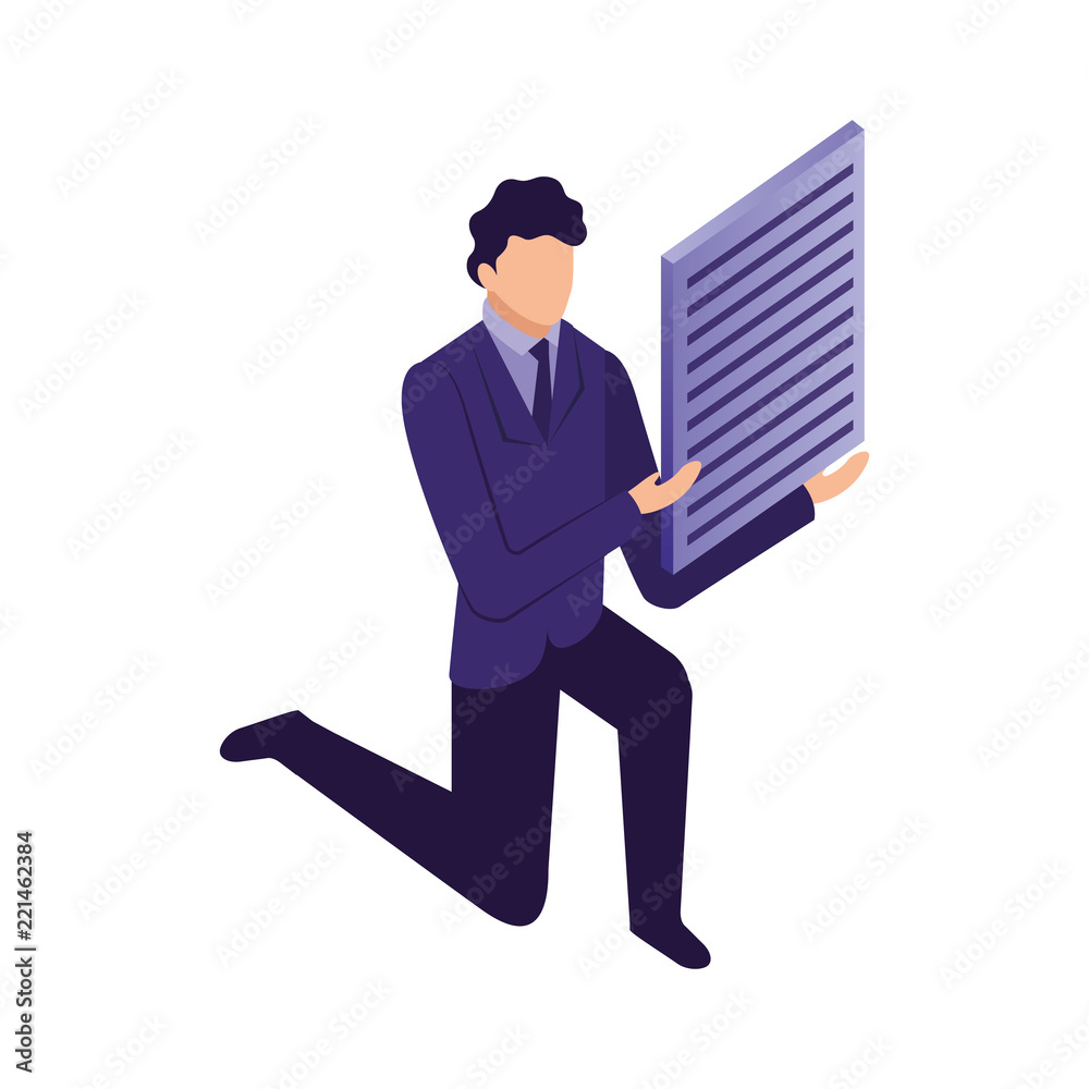 elegant businessman with document elegant businessman with document