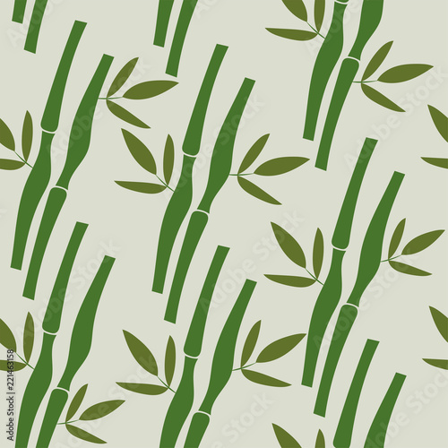 Fototapeta Naklejka Na Ścianę i Meble -  Seamless pattern with tropical plants bamboo and leaves . Vector Nature illustration