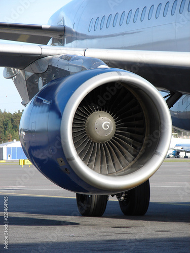 Close up of the engine of plane © Elina