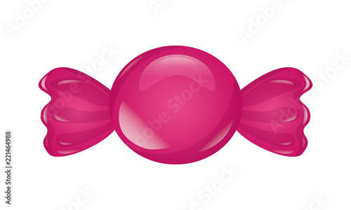 sweet wrapped candy on white background