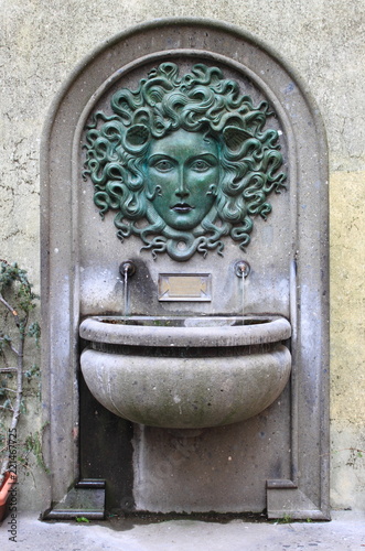 Fountain of the Gorgon in Nemi, Italy