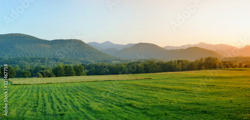 Panorama of the Pyr  n  es Mountains in France