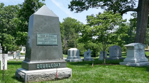 Abner Doubleday's grave marker at Arlington Cemetery 4K photo