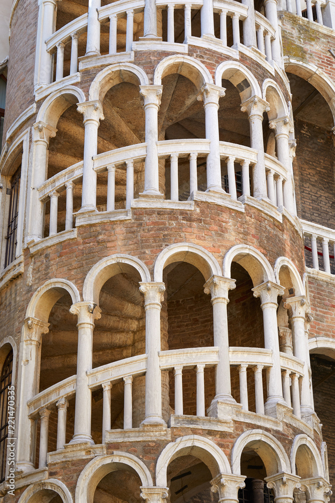 Palace Contarini del Bovolo, gothic spiral staircase in Venice, Italy