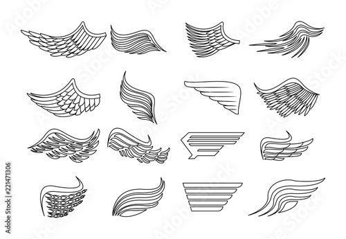Set of wings emblems