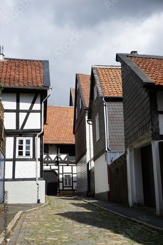 Straße mit Fachwerkhäusern in Goslar
