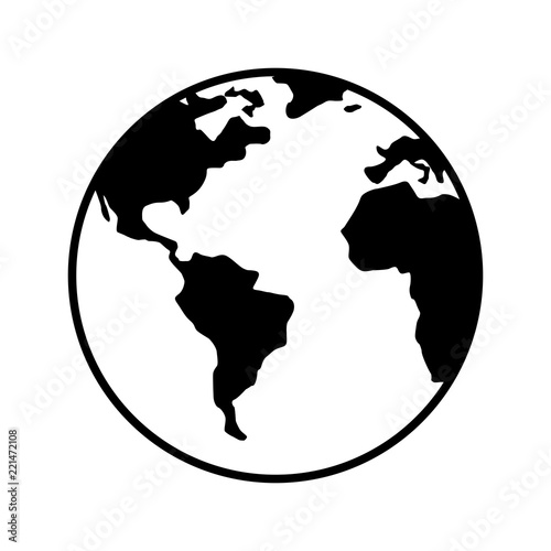world globe planet map geography design