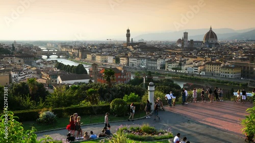 Cityscape of Florence at sunset. photo