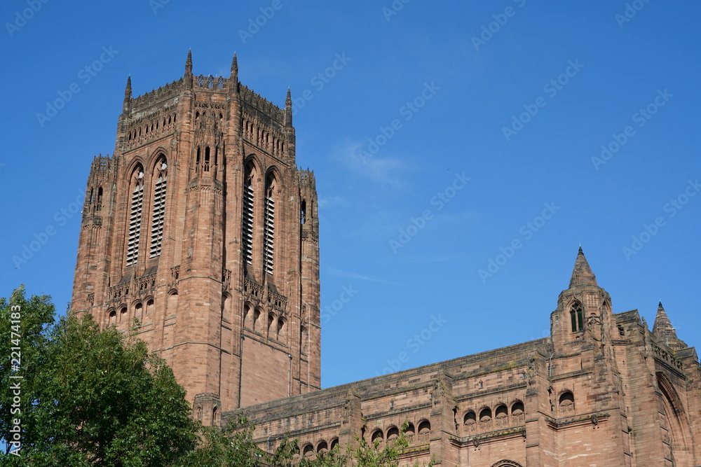 Liverpool Cathedral view in sunny September day