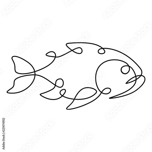 One continuous line drawing isolated on white background.