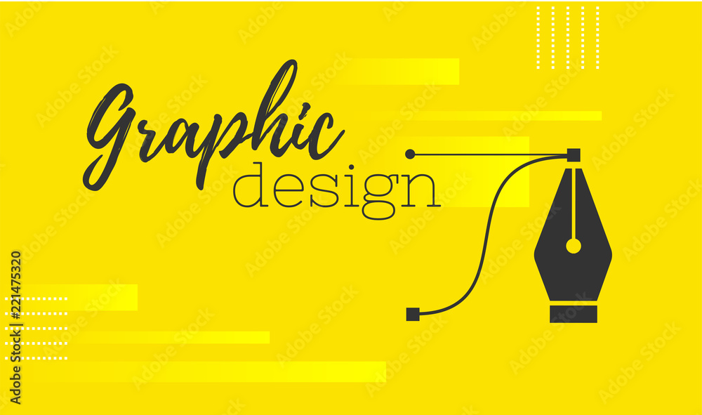 Graphic design. Pen tool cursor. Vector computer graphics. banner for designer or illustrator. The curve control points.