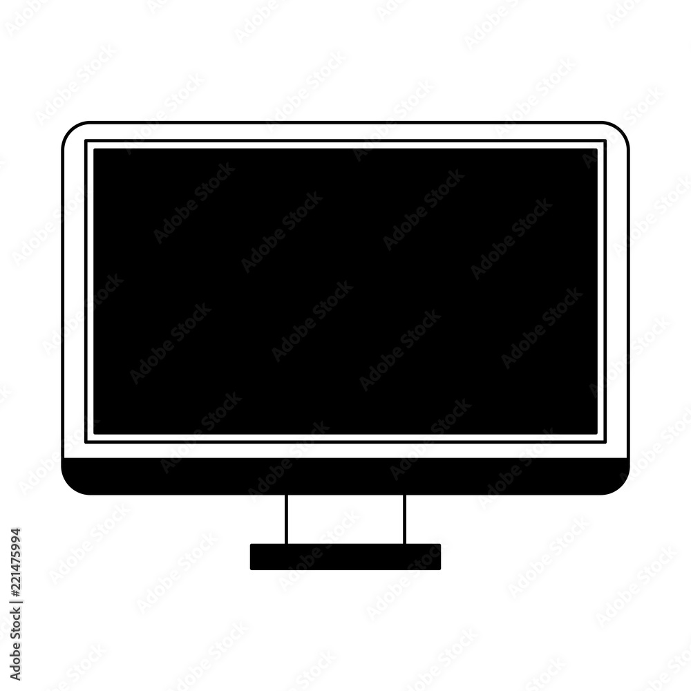 Computer screen isolated in black and white Computer screen isolated in black and white
