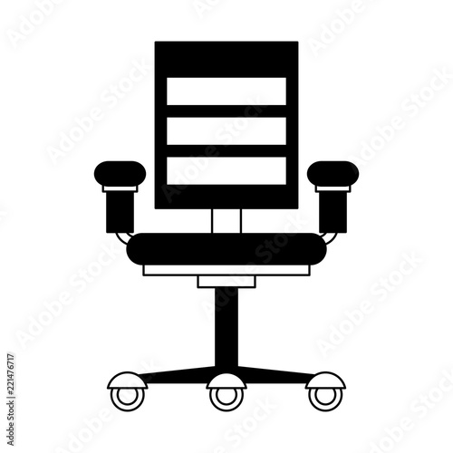 Office wheels chair in black and white