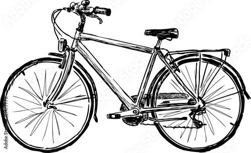 Hand drawing of a city bicycle