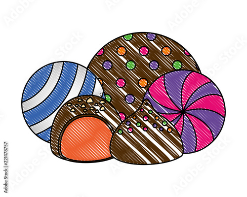 sweet candies chocolate bon bons caramels