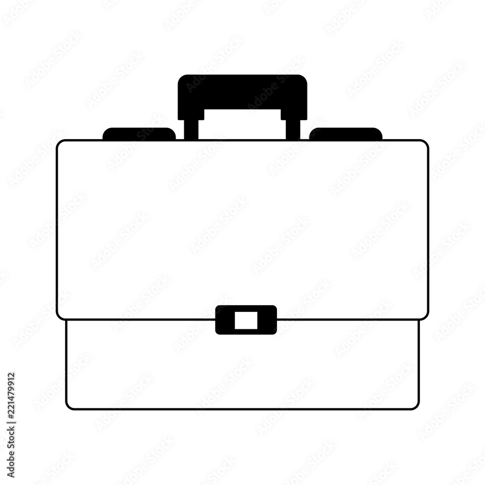 Business briefcase symbol in black and white Business briefcase symbol in black and white