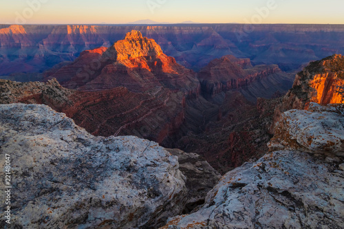 A beautiful scenic view of Grand Canyon National park  North Rim