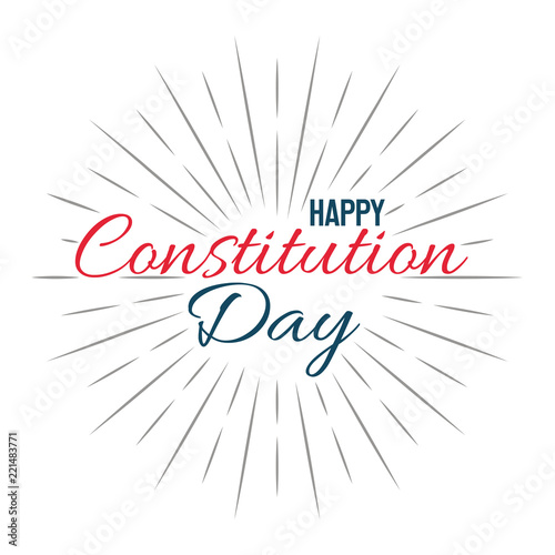 Happy Constitution Day! Vector lettering isolated illustration on white background