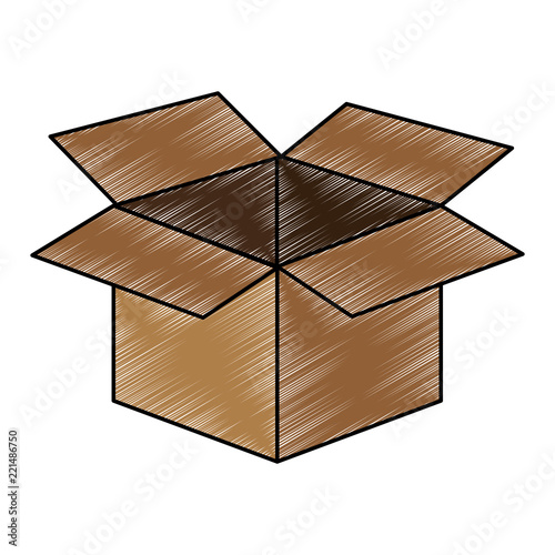 Cardboard box open scribble