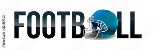 American Football Helmet Word Art Illustration