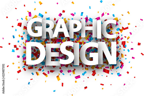 Graphic design poster with colorful confetti.