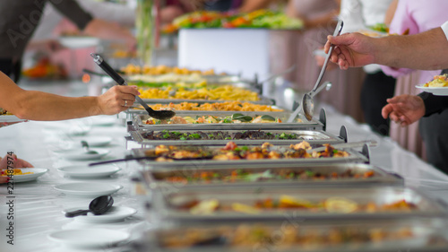 buffet food. catering food party at restaurant.
