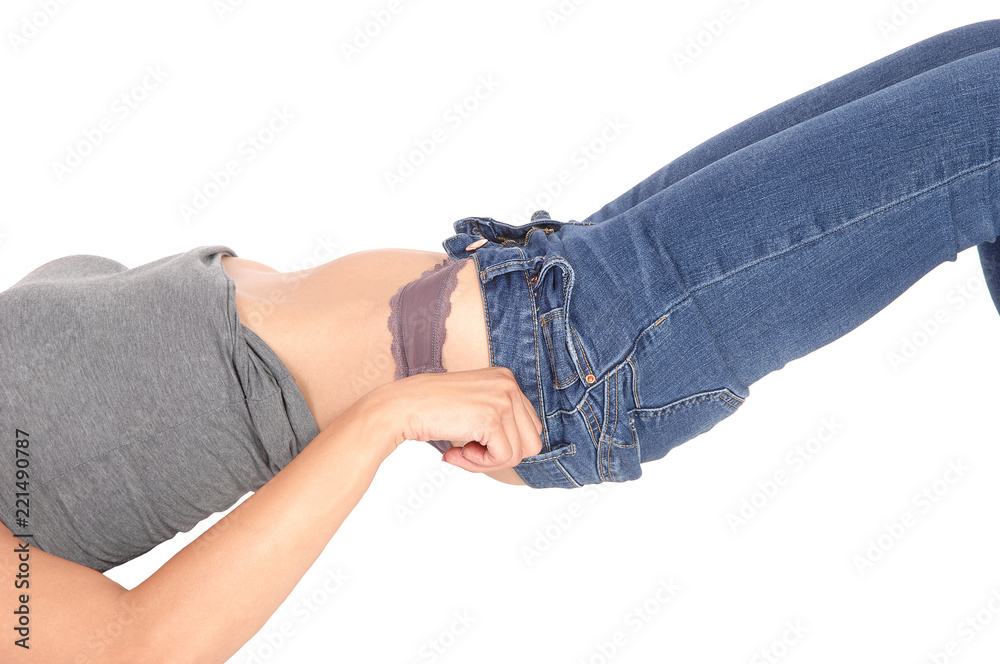 Pulling jeans best sale up