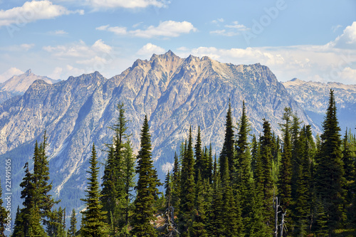 View from the Heather-Maple Pass loop trail, located near the edge of North Cascades National Park in northern Washington state