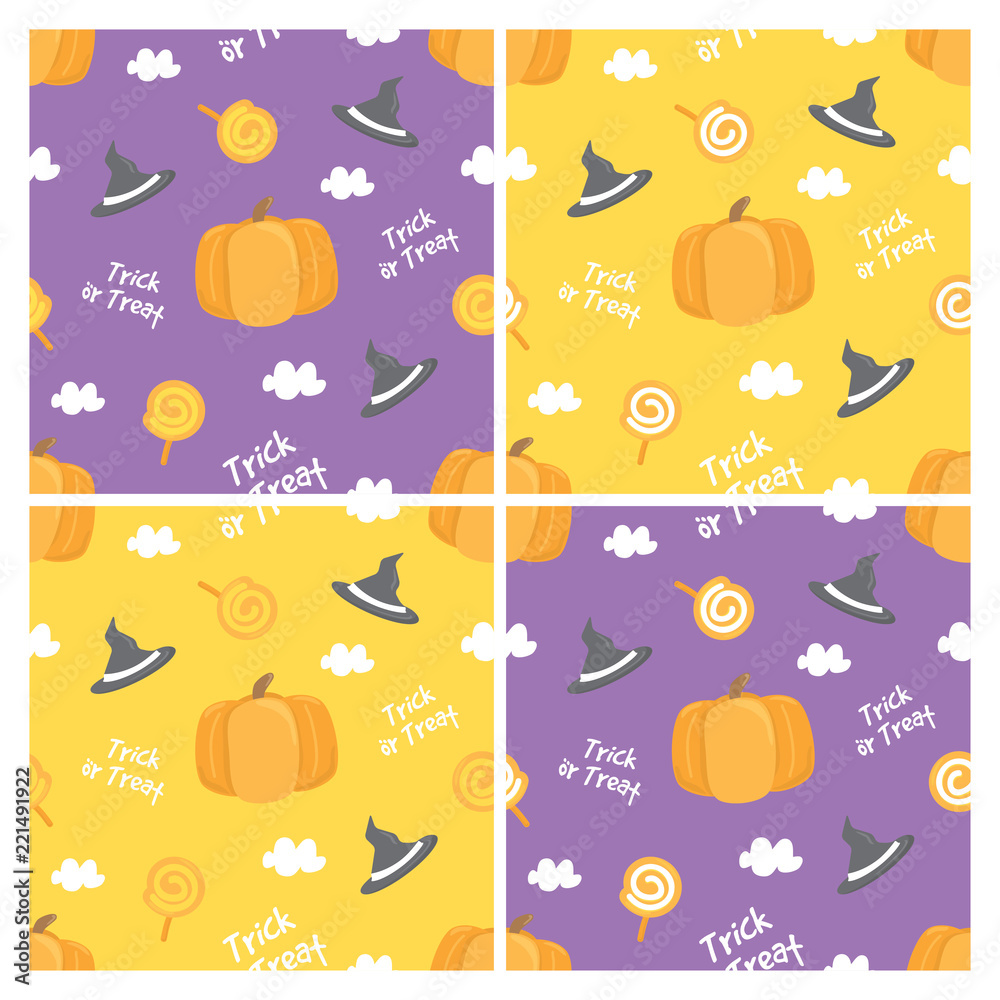 Fototapeta premium Halloween Party Seamless Pattern Festival Decoration ,Background wallpaper, Greeting Card Invitation