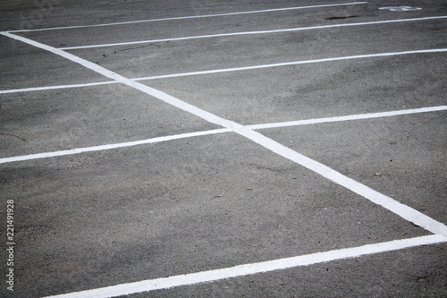 Lines parking  a detailed indication lines on the asphalt