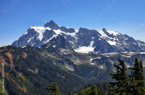 View of Mount Shuksan from the Artist's Ridge trail in the North Cascades region of Washington state, USA