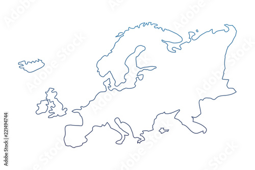 degraded line europe continent geography map design