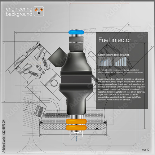 Fuel injector. Vector illustration.