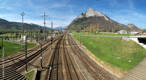 Main rail route through Sargans, showing the Gonzen photo