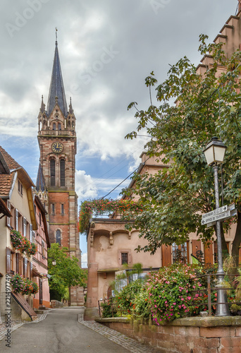 Street in Dambach la Ville, Alsace, France