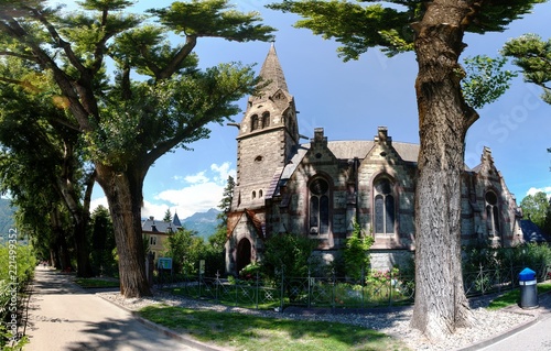 Church in Merano, Alto Adige (South Tyrol region of Italy,) photo