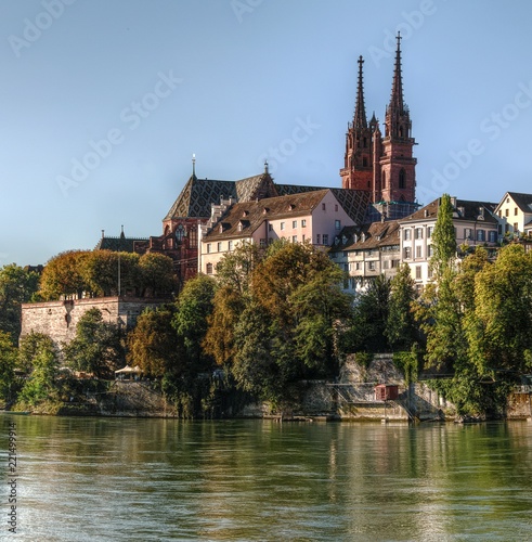 Basel Cathedral seen across the Rhine