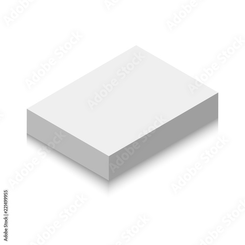 blank vector box with shadow on white background