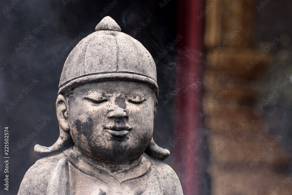 Fototapeta premium Vintage concrete statues in Wat Chai Mongkon - Buddhist Temple , Chiang Mai Thailand